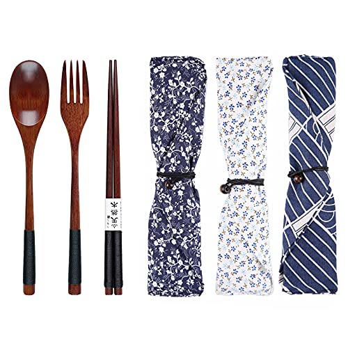 Diaertiny-Wooden-Spoon-Fork-Chopsticks-Tableware-Set-Japanese-Style-Flatware-Set-Portable-Utensils-Cutlery-Set-with-Pouch-for-HomeTravelCampingPicnicOffice