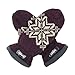 BRUCERIVER Women Snowflake Knit Mittens with Warm Fleece Lining Size L (Aubergine)