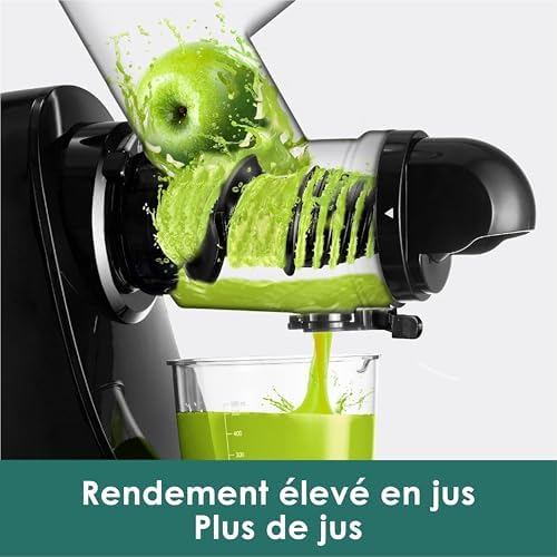 Extracteur de Jus Presse à Froid 76 mm Grande Goulotte (Noir)