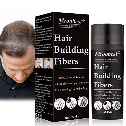 Hair Building Fibers, Hair Fibers for Thinning Hair, Hair Loss Concealer, Natural Formula, Completely Conceals Hair Loss in 15 Seconds - 27.5 Grams (Dark Brown)