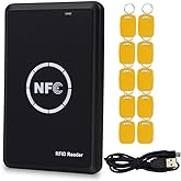 LIBO RFID Duplicator ID/IC Card Reader Writer Encrypted Decoder USB Copier with 125KHz/13.56MHz Dual Frequency Writable Key fobs