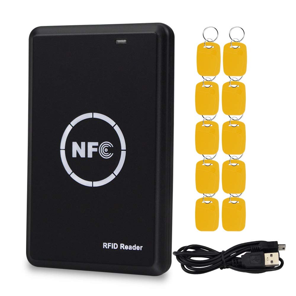 KDL RFID NFC Duplicator ID/IC Card Reader Writer Encrypted Decoder USB Copier with 125KHz/13.56MHz Dual Frequency Writable Key fobs
