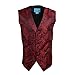 Epoint EGC1B07C-XL Red Black Patterned Discount Presents Waistcoat Woven Microfiber Shopstyle Mens Vests X-Large Vest
