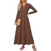 ZESICA Fall Long Sleeve Comfortable Loose Maxi Dresses for Women 2026 Elegant Classy Winter Wedding Guest Dress