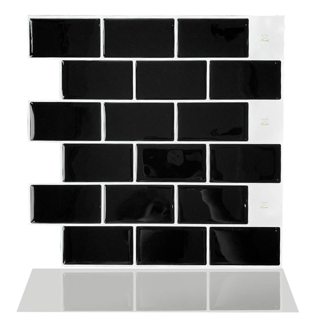 Alwayspon Tile Sticker 10 Sheets Vinyl Stick on Tiles, 12"x12" Wall Tile Transfers Sticker for Home Decor, Peel and Stick Self-adhesive Backsplash, Tile Decals for Kitchen Bathroom Decor — image 1