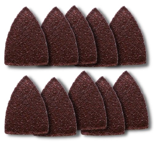 10 pieces Grit 80 FINGER SIZE Sandpapers Triangular Shape Velcro Style