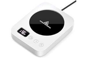 Misby Mug Warmer, Upgrade Coffee Warmer for Desk with 3 Temperature Settings, Fast Heating Cup Warmer 12H Timer, 4H Auto Shut Off, Gravity Sensor, Keep Best Temp for Tea,Beverage,Milk,White