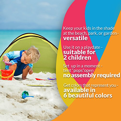 Pluto Yellow Beach Tent: Protect Your Baby From the Sun. Quick Up Pop-Up Tent Canopy System for Kids. Easy-Up Cabana for Outdoor Activities, Great Sunshade Solution Protects Also From Rain & Breeze - Thumbnail 6