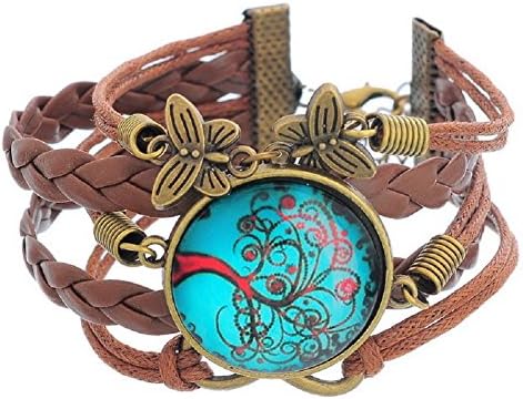 Sharefashion the Infinity Symbol Butterfly Tree Wax Wire Woven Bracelet Rope 19cm