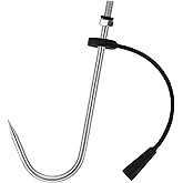 SANLIKE Telescopic Fish Gaff, Stainless Steel Retractable Telescopic Pole with Sea Fishing Hook Tackle for Saltwater Offshore Ice Tool