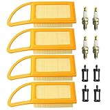 Panari (Pack of 4) 4282 141 0300 Air Filter + Fuel Filter Spark Plug for STIHL BR500 BR550 BR600 Leaf Blower