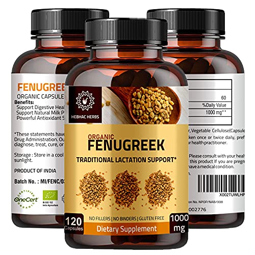 Hebhac Herbs Fenugreek Capsules for Women 120 Capsules 1000mg Dietary