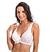 Women's Minimizer Unline Underwire Full Figure Bra with Embroidery Lace-2 pack-white-black-34D