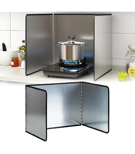 Protection anti-éclaboussures en feuille d'aluminium pour cuisinière à gaz, écran anti-éclaboussures d'huile pour cuisine, gadgets de cuisine utiles pour poêle à frire (B Protection anti-éclaboussures en feuille d'aluminium pour cuisinière à gaz, écran anti-éclaboussures d'huile pour cuisine, gadgets de cuisine utiles pour poêle à frire (B