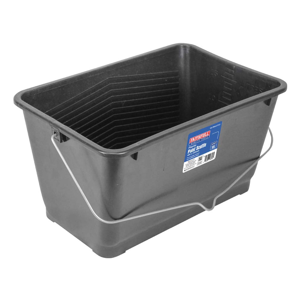 Faithfull FAIPBSCUTTLE 15 Litre Paint Scuttle - Large Decorators Roller Bucket
