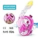 VICOODA Full Face Snorkel Mask for Kids and Adults [2018 New Version], 180° Panoramic View,Anti-Fog, Anti-Leak, One Size Snorkeling Mask with GoPro Mount, Head Full Face Snorkel Mask - Rose