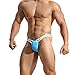 MuscleMate Premium Men's Thong Sexy Sport Comfort G-String Lovely Thong Man Low Raise Underwear Blue