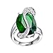 J.MOSUYA Music CZ Emerald Jewelry Set for Women, 18k White Gold Plated Crystal Earring Necklace Set