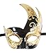 Luxury Mask® Masquerade Mask for Men Musical Checkered Vintage Design Mask for Mardi Gras, Prom and Masquerade Party - Black/Gold (Musical)