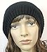 Women Men Slouchy Baggy Beanie Knit Crochet Oversized Skull Ski Hat Cap (Black)