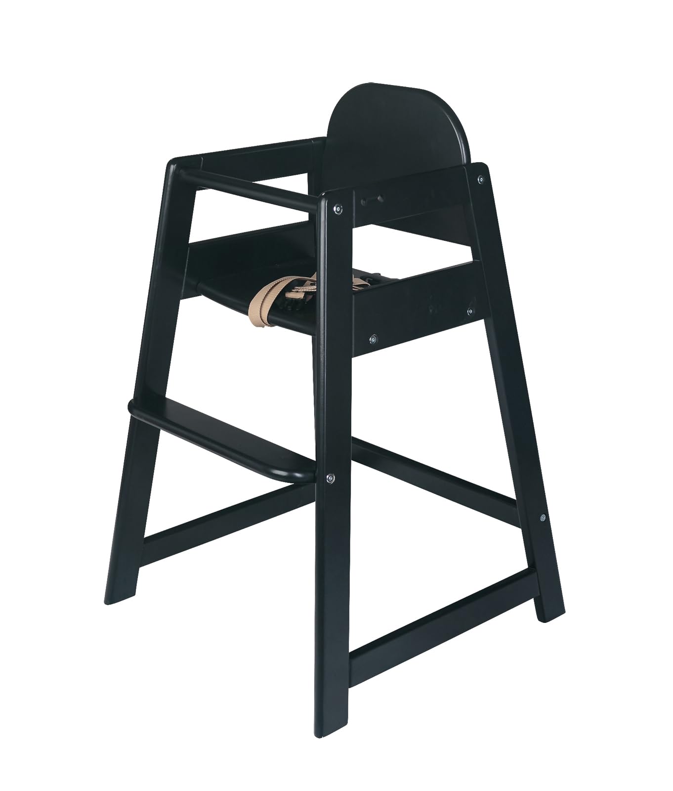 Safetots Simply Stackable Wooden High Chair, Black, Highchair for Baby and Toddler, Stylish and Practical, Baby Highchair for Your Home or Space Saving High Chair for Restaurant