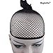 BERON Short Straight Wigs for Cosplay Party DIY Styling Fun Wigs with Hairnet (Black)