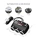 MEIDI 120W 3-Socket Cigarette Car Lighter Power Adapter DC Outlet Splitter with 12V/24V Dual USB Car Charger for Smartphones - Black …