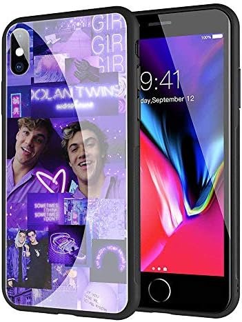 GUOZHAO Phone Case iPhone XR,GZA-138 Dolan Twins Tempered Glass Back Black Cover and Soft Silicone Rubber Bumper Frame for Scratch-Resistant and Anti-Scratch Absorption