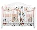 Crib Rail Guard Set Boho Floral Nursery Baby Bedding Ruffled Crib Skirt Crib Rail Cover Set (Ruffle Feather Floral)