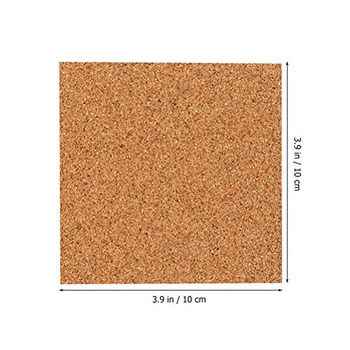 SUPVOX 10PCS Square selbstklebende Korkplatten Coaster Square Kork Untersetzer für Untersetzer und DIY Bastelbedarf – Bild 6