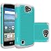 OEAGO LG Optimus Zone 3 Case, LG K4 LTE Case, LG Spree Case, LG Rebel Case - Shock-Absorption Dual Layer Defender Protective Cover for LG Optimus Zone 3 / LG K4 LTE/LG Spree/LG Rebel LTE - Teal