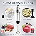 BSTY Immersion Hand Blender 4-in-1 6-Speed Stick Blender Handheld with 16oz Food Chopper and 600ml Food Grinder, Egg Whisk for Baby Food, Smoothies, Sauces and Soups - White