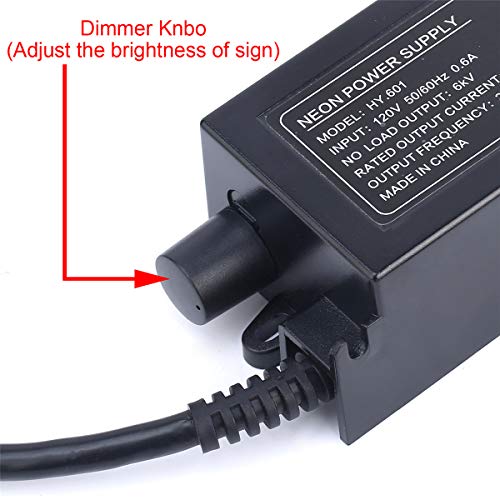 Brand New 6KV 6000V Neon Sign Power Supply Neon Light Electronic Transformer Beer Bar Neon Signs Neon Lights Power 120V AC 50/60Hz(Brightness Dimmer Knob)