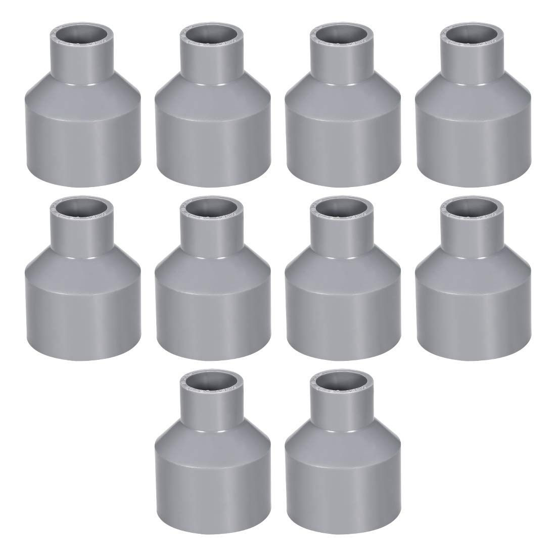 sourcing map PVC DWV Reducing Coupling Schedule 40 Gray 20mm x 40mm Socket 10Pcs