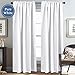 H.VERSAILTEX White Curtains Panels Thermal Insulated Window Drapes for Window 52 x 84 inch, Back Tab/Rod Pocket - Set of 2 Panels