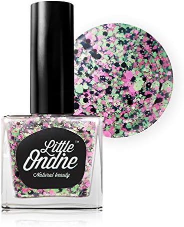 Little Ondine Water-Based Peel Off Non-Toxic Odorless Fast Dry Nail Polish,Glitter (L806-Hip Hop)