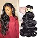 Jiaoli Brazilian Human Hair Body Wave 3 bundles 100 Real Virgin Hair Bundles Natural Wavy Weave Human Hair Extension Tangle Free Natural Color (14 16 18)