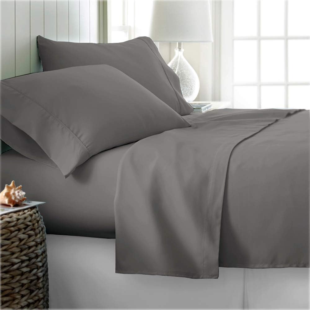 Kotton Culture Super King size Sheets 4 Piece 100% Egyptian Cotton 600 Thread Count Soft Long Staple Cotton Bedding Luxury Hotel Sheets with Deep Pocket Smooth Sateen Weave (Silver)