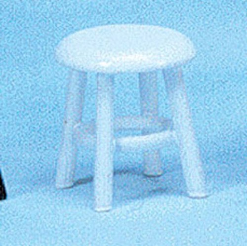Dollhouse White Miniature Stool