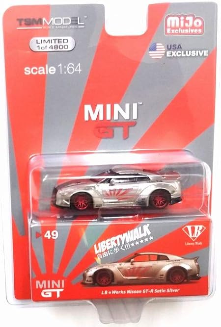 Amazon Com Nissan Gt R R35 Type 1 Lb Works Libertywalk Satin Silver W Rear Wing Limited Ed To 4 800 Pieces 1 64 Diecast Car By True Scale Miniatures Mgt Toys Games