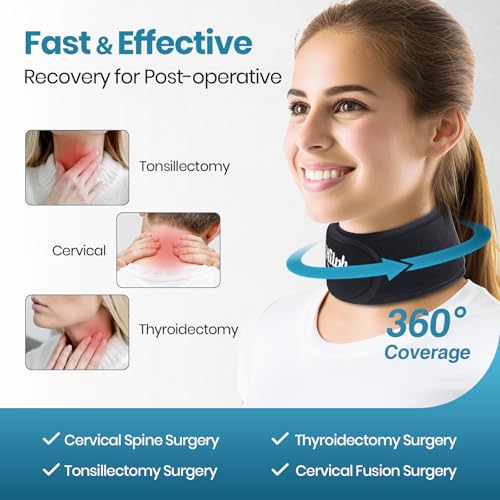 Hilph Neck for Cooling Pads, Flexible Neck Ice Pack for Tonsillectomy, Reusable Ice Pack Gel Relieves Neck Pain, Sports Injuries, Swelling, Cervical Spine Surgery