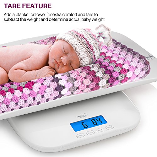 Smart Weigh Digital Baby,Toddler/Adult Scale with 4 Weighing Modes, Accurate Scale for Infants, Toddlers, Adults and Pets with Tare Function and Digital Height Measurements, Maximum of 220lbs - Thumbnail 5