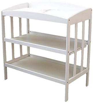 white wooden changing table