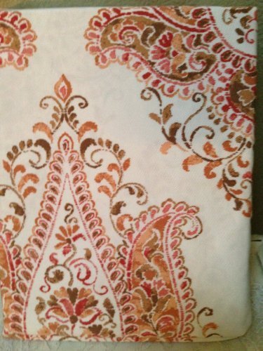 Tahari Vendome Medallion Fabric Shower Curtain Rust Burnt Orange