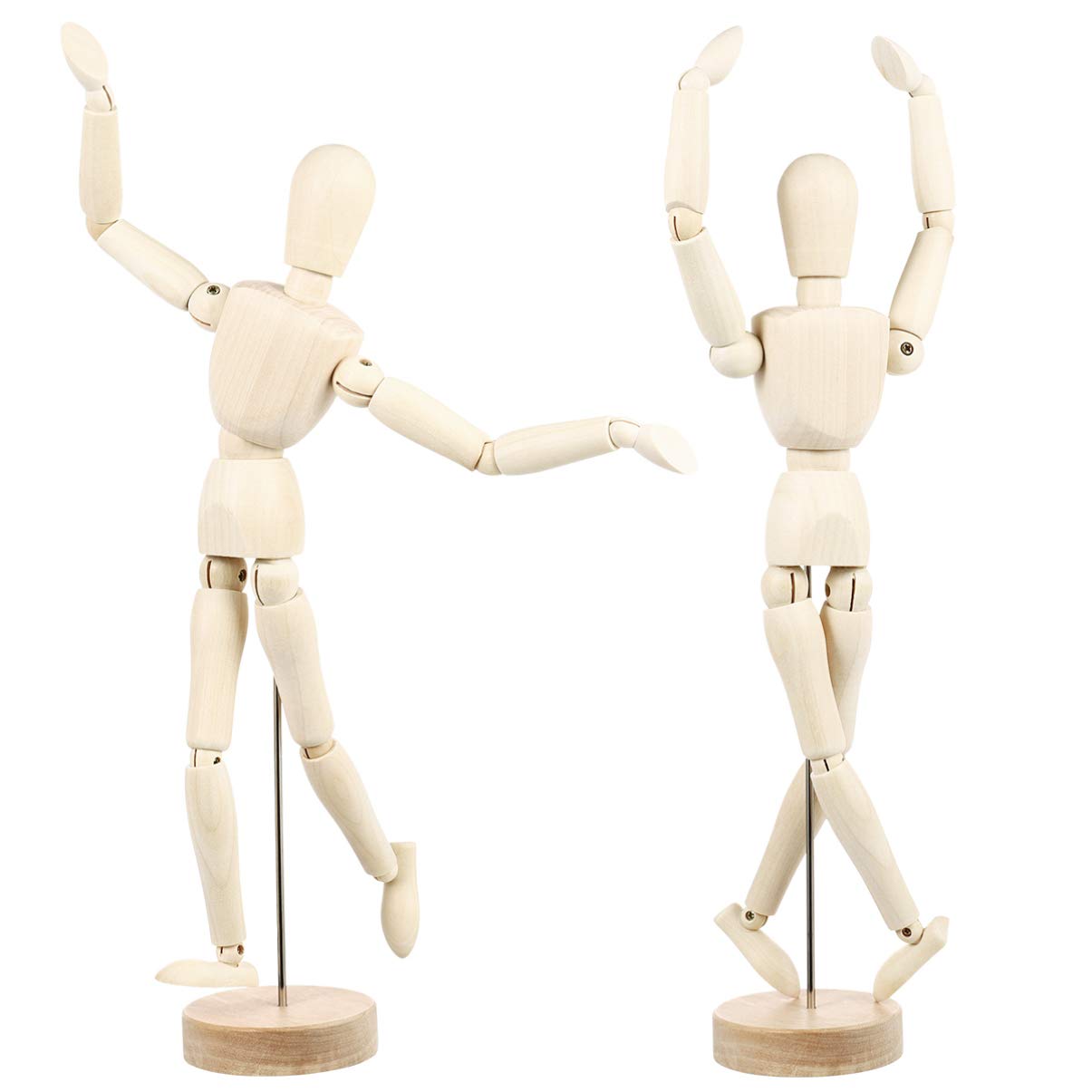 EXCEART 12 Inch Jointed Wooden Doll Ornament with Movable Joints DIY Articulated Puppet for Sketching Drawing Home Decor Photography Prop and Desk Toy