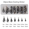JSHANMEI-Assorted-Lead-Sinkers-Weights-Kit-with-Durable-Fishing-Tackle-Box-Rubber-Core-Sinker-Bass-Casting-Sinker-Worm-Weight-Sinker-Removable-Split-Shot-Sinker