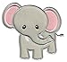 PatchMommy Elephant Patch, Iron On/Sew On - Appliques for Kids Children (Grey/Pink)
