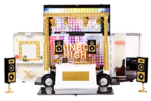 Rainbow High Rainbow Vision World Tour Bus & Stage. 4-in-1 Light-Up Play Deluxe Toy Playset Including DJ Booth and Accessories for 360 Degrees Play, Great Gift for Kids 6-12 Years Old & Collectors