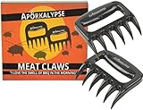 Aporkalypse Meat Claws - Premium Sharp Shredder Set of 2 Bear Claws for BBQ Grill Pulled Pork & Slow Cooker Recipes - BPA Free for Handling and Carving Food
