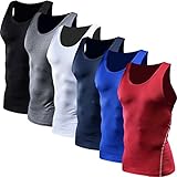 Neleus Men's 3 Pack Athletic Compression Under Base Layer Sport Tank Top